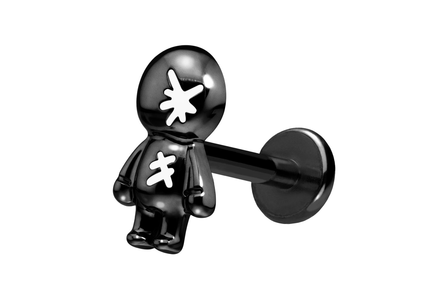 Titan Labret Piercing mit Push Fit PUPPE